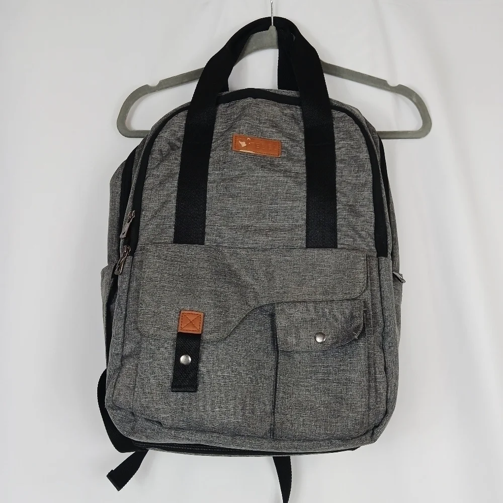 TEBEL Large Capacity Baby Diaper Bag Backpack Multi-Functional Gray
